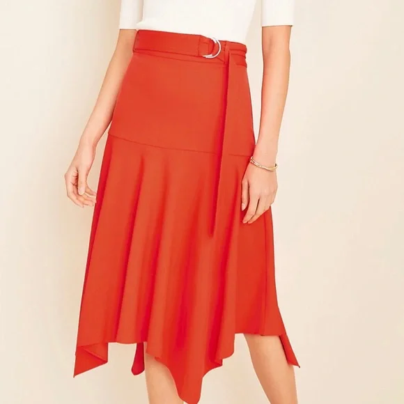 Handkerchief Skirt, Belted, Red, Ann Taylor size 10 - Picture 9 of 9